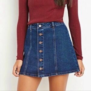 Life in Progress Blue Denim Button Down Mini Skirt‎ Size M